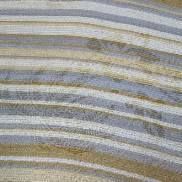 Tommy Bahama Shirt Mens Extra Large Silk Cotton Yellow Stripe Tropical Print - Picture 10 of 14